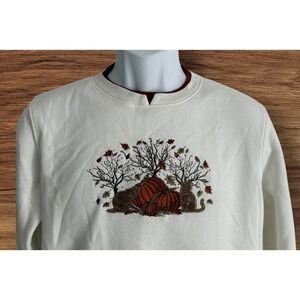 Hastings & Smith Women Sweater S NWT‎ Embroidered Fall Harvest Autumn Halloween